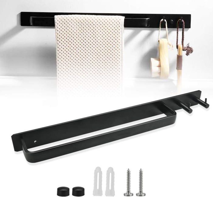 Porte-Serviettes de Salle de Bain Barre Porte Serviette Antirouille Porte-Serviettes en Aluminium Porte-Serviettes Longueur 40cm