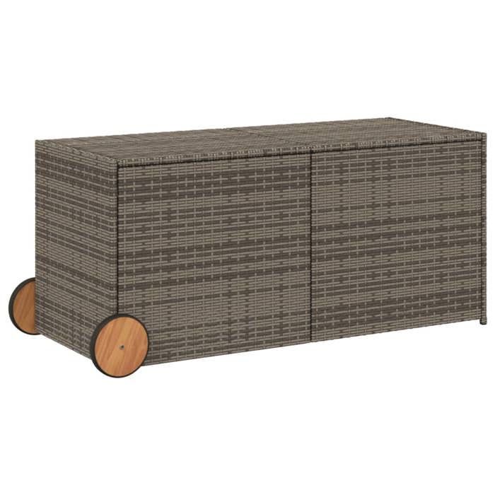 Bonne qualité - Boîte de rangement/stockage - BONNIE - de jardin et roues gris 283L résine tressée - MAW37003787