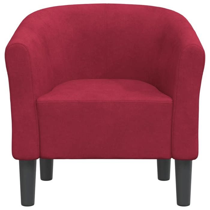 Fauteuil cabriolet-Chaise Salon rouge bordeaux velours(17113) ZLH