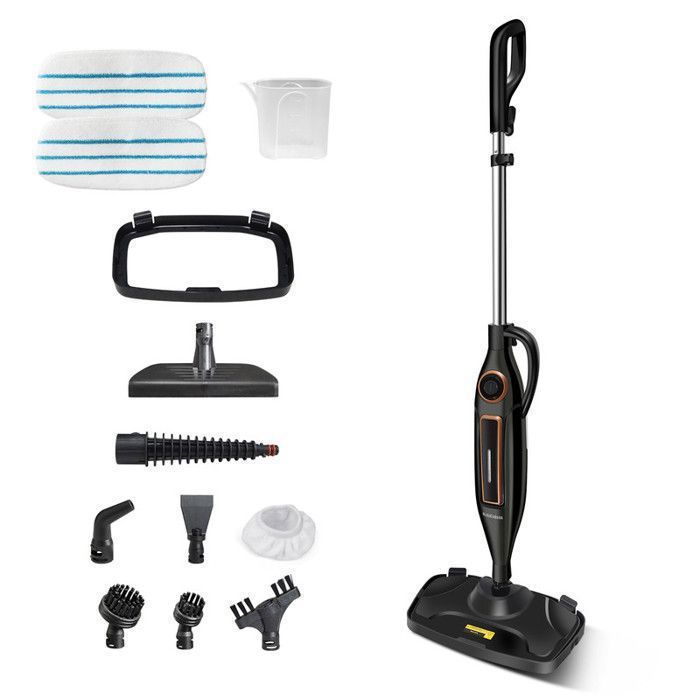 Balai Vapeur - KOTICIDSIN - 12 en 1 - 1250W - 330 ml - Élimine 99.9% des Virus et Bactéries - Koticidsin