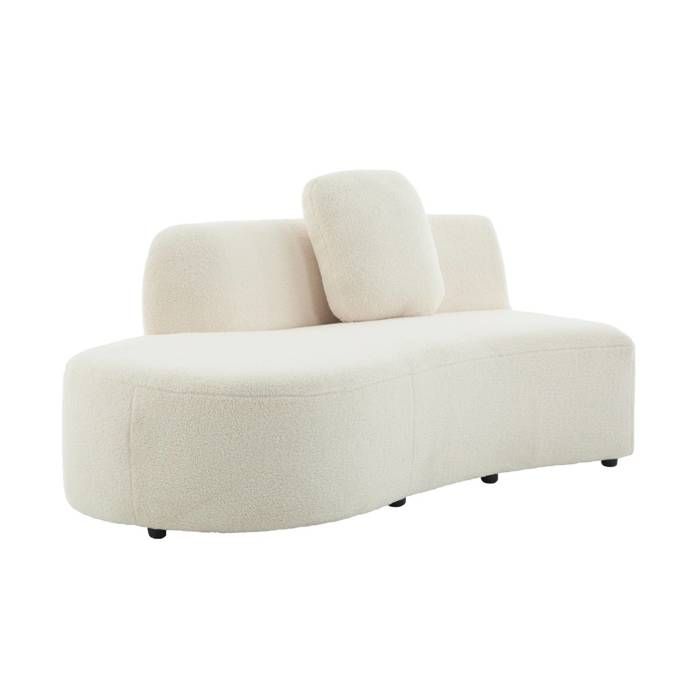 Canapé virgule organique gauche 2-3 places bouclette crèmeL 171 x P 93 x H 68cm - Wave Canapé virgule organique gauche 2-3 places bouclette crèmeL 171 x P 93 x H 68cm - Wave