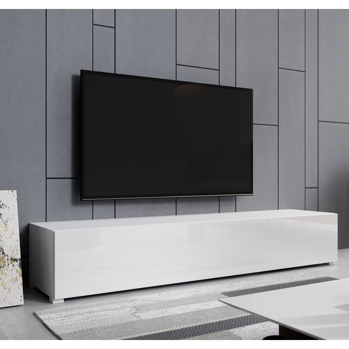 Design Ameublement - Meuble TV AITANA M2 Sur pieds - Blanc - 180x32x40cm