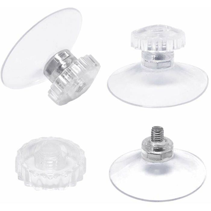 8 Ventouses Filetées Transparentes - Forte Adhérence Pour Vitre Et Carrelage