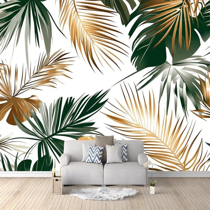Papier Peint Panoramique Feuilles De Palmier De Plantes Tropicales ...