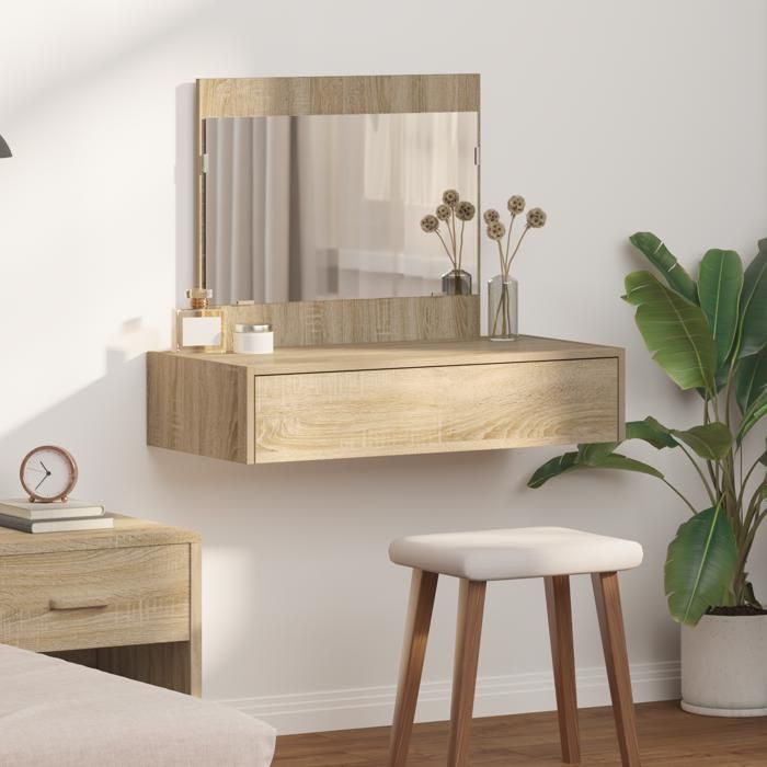 (VENT-FLASH)Coiffeuse Desgin Murale - VIDAXL - Meuble de chambre - Chêne de Sonoma 83x40x70 cm @312@