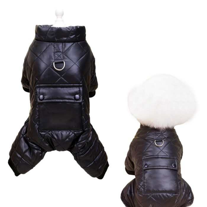 Meilleurs prix pour Veste dhiver pour chien combinaison de neige chaude et intégrale manteau coupe-vent pour chien par temps froid (noir)