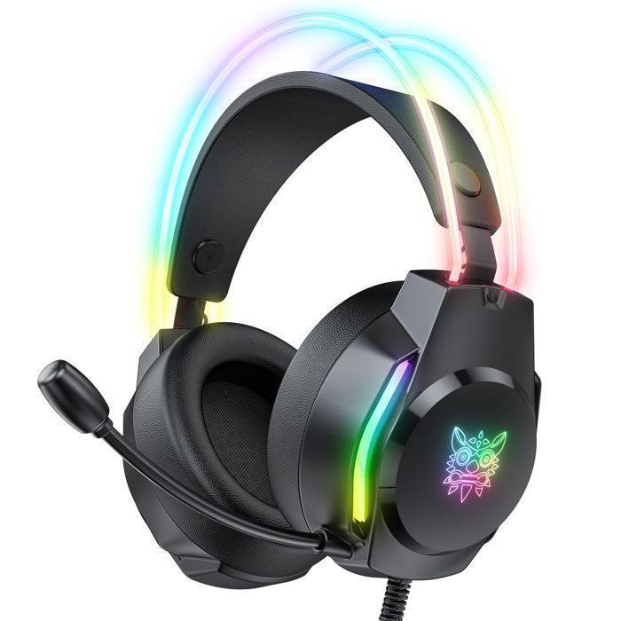 Casque Gamer Filaire - RNCYN - X26 - LED RGB - Micro Omnidirectionnel - Noir