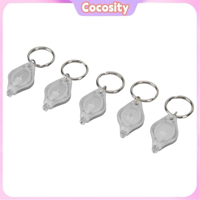Cocosity lampe de poche de clé de tracture à LED 5pcs mini LED Keychain Lampe de poche portable outillage Lumière blanche
