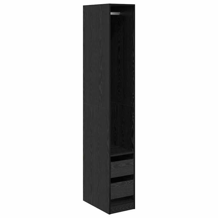 Armoire moderne en bois dingénierie - GKO - Chêne noir - 30x50x200 cm - Étagères - Usage intérieur - Autonome