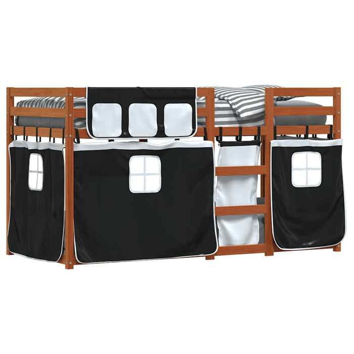 2 PLACE Lit superposé - BURKE - Lit Mezzanine - sans matelas - 90x200 cm - bois de pin massif LL256