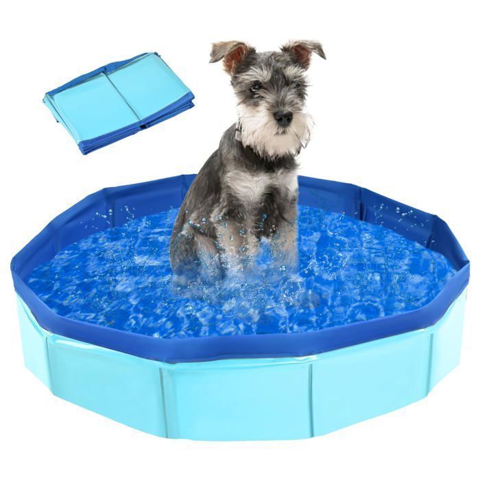 Baignoire et Piscine Pliable pour Chiens et Chats - Pataugeoire pour Animaux Petits et Grands (50 x 8 cm) QIEDOVIEY