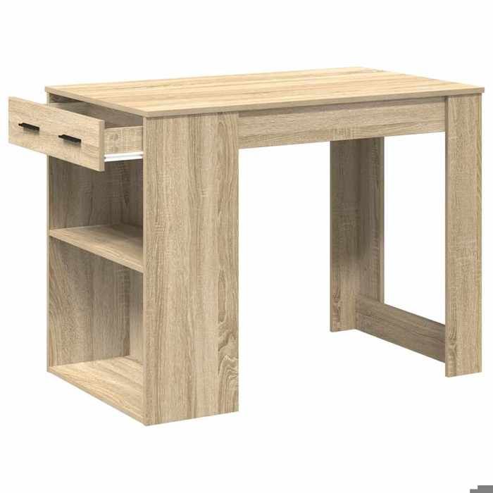 Table cuisine CLOUD Brun Bureau/Table - 1/2 personnes - avec tiroir et étagère chêne sonoma bois dingénierie tt58
