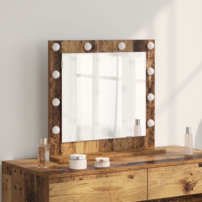 Coiffeuse Vidaxl Miroir de vanité avec miroir Bois Ancien 60 x 55 x 18 cm
