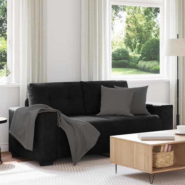 NEW 2026 Canapé moderne - Design ergonomique - pour salon - causeuse noir 180x77x82 cm velours L2637