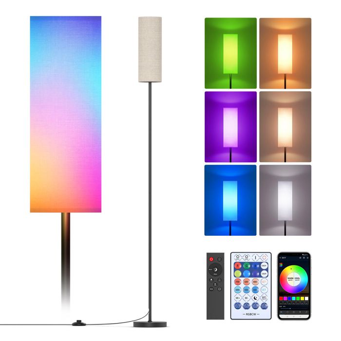 Lampe LED sur pied moderne réglable RGB tube vertical éclairage dambiance salon variateur dintensité design épuré déco chambre
