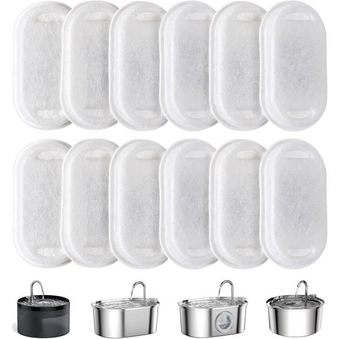 Comparer les prix de 12 Filtres Pour Fontaine À Eau Pour Chat Triple Filtration Remplacement Des Filtres De Fontaine À Eau Pour Animaux De Comp[YF438]