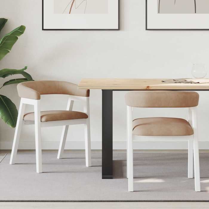 2 pcs Chaises de cuisine Blanc - Magnifique Chaises de salle à manger Classique Pour salon Blanc 54x57x73cm 1506