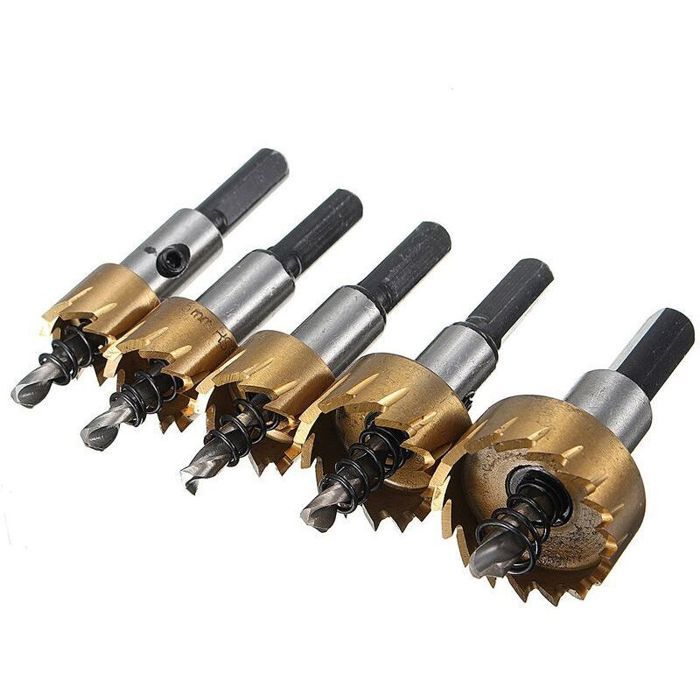 Fraise pour perceuse 5pcs Kit 16-30MM HSS Forets Scie Cloche Trou Fraise Perceuse Cobalt6542 Haute Vitesse Acier Metal Bois Alliage