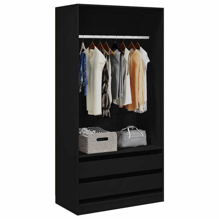 Décoratif - Garde-robe -(1 PCS）- Vidaxl - Armoire penderie Pour chambre Noir 100x50x200  cm - bois dingénierie762266