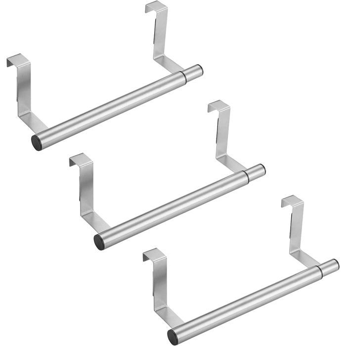 3 Pack Porte-serviettes Extensible pour Porte – Support pour Serviettes de Cuisine et de Salle de Bains – Design Gain de Place – I