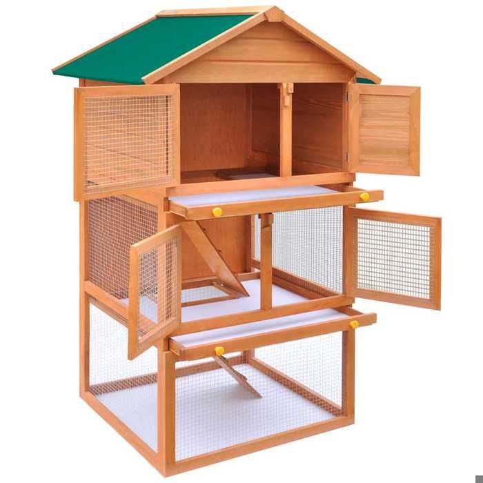 Clapier dextérieur Enclos pour petits animaux 3 niveaux - vidaXL - bois de sapin massif - 68 x 78 x 157 5 cm - base antidérapante w Clapier dextérieur Enclos pour petits animaux 3 niveaux - vidaXL - bois de sapin massif - 68 x 78 x 157 5 cm - base antidérapante w