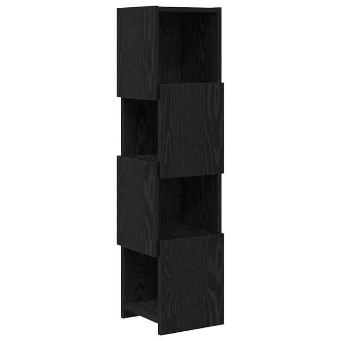 Armoire dangle Bibliothèque salon avec Rangement pratique Chêne noir 25 5x25x102cm Bois dingénierie B4585