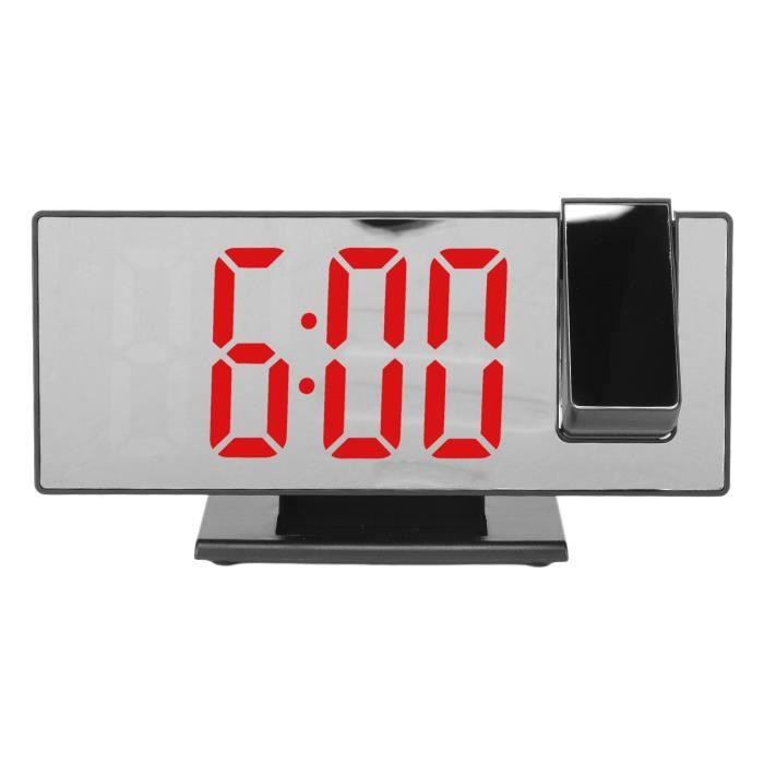 Miroir Réveil Numérique Led Grand Écran Gradation Automatique Avec Deux