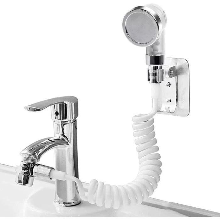 Ensemble Pommeau Douche pour Lavabo Douchette Adaptable sur Robinet Flexible de Robinet de Cuisine,Douchette de Salle de Bain Parfait pour Laver les Cheveux ou Nettoyer Animaux de Compagnie Ensemble Pommeau Douche pour Lavabo Douchette Adaptable sur Robinet Flexible de Robinet de Cuisine,Douchette de Salle de Bain Parfait pour Laver les Cheveux ou Nettoyer Animaux de Compagnie