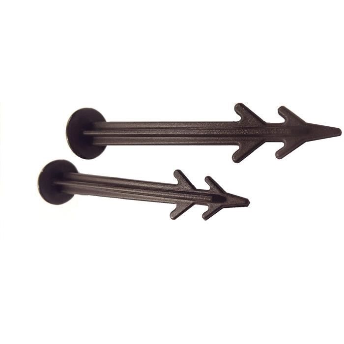 Lot De 100 Piquets D'Ancrage Pour Bâche De Jardin - Fixation Solide Toile Anti-Mauvaises Herbes, Noir - 3