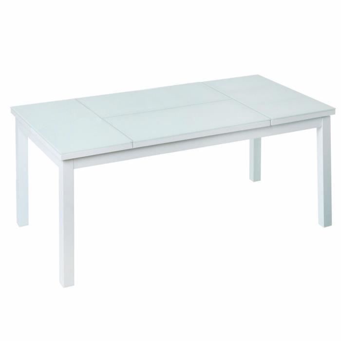 table de salle à manger - agnes - aluminium - 120x60x48,5 cm - blanc