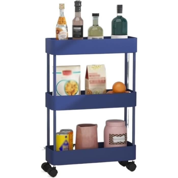 Chariot De Rangement De Cuisine 4 Niveaux Avec Roues - Étagère Tournante Amovible Blanche | Pour Cuisine, Salle De Bain, Salon - 12