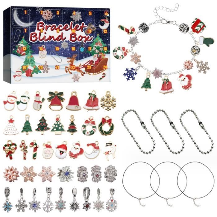 Hymarvo Calendrier De L’Avent 2025 – Kit De Bijoux DIY Bracelet Avec 24 Perles Et Fermoirs, Pour Filles Et Ados
