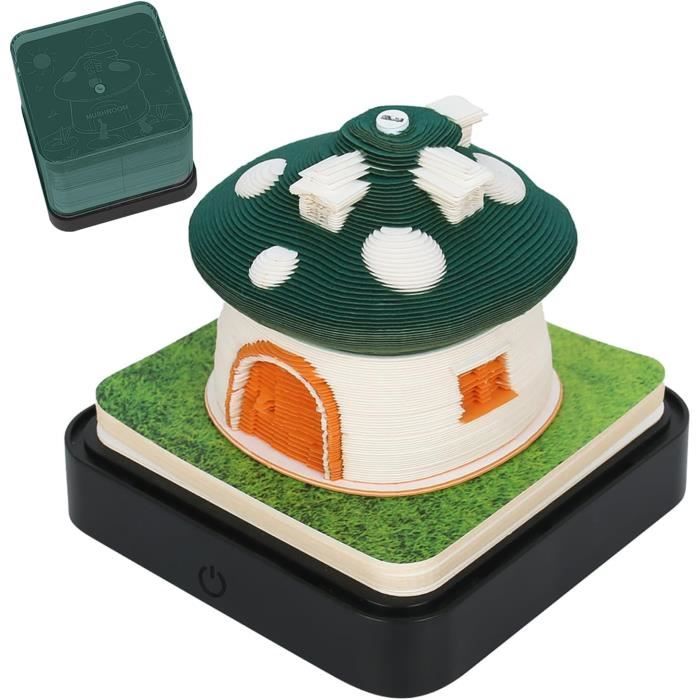 Acheter 1 ensemble de calendrier hebdomadaire créatif, calendrier de château 3D avec lumières LED, sculpture sur papier, calendrier de bureau artistique pour la décoration de la maison