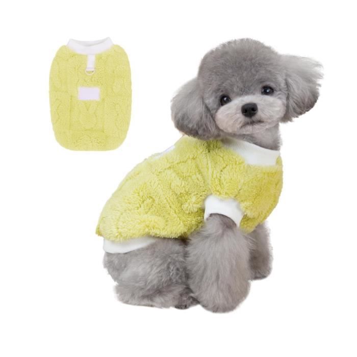 Pull Chien Pull Chien Petite Taille Vetement Chien Pull-Overs pour Chiens Pull Chat Pull Chihuahua Pull Chaud Hiver (Jaune