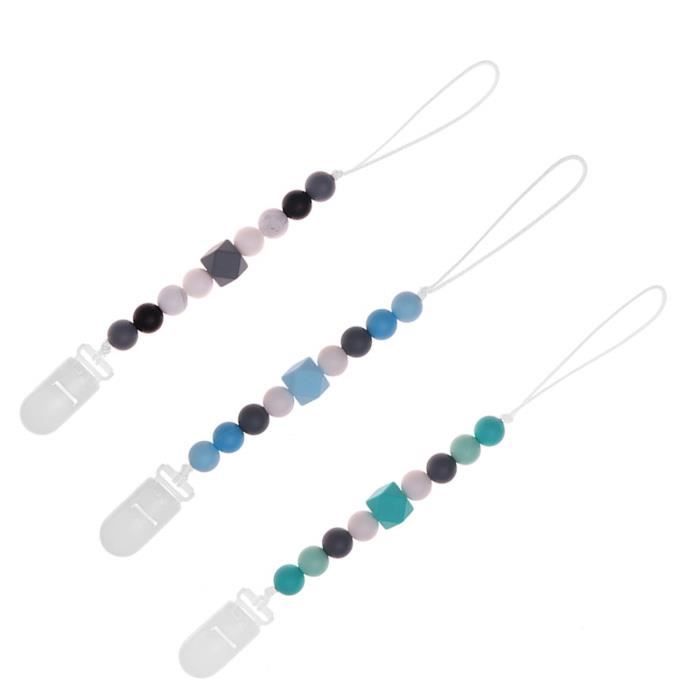 B/éb/és gar/çons Attache Sucette pour Bebe Lot de 2 Pi/èces Silicone Dentition Attache T/étine pour Gar/çon et Fille