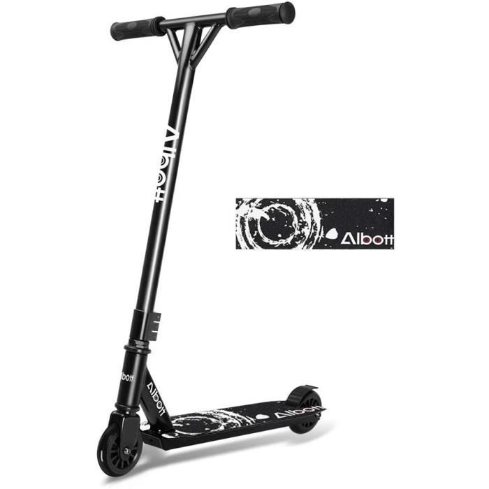 Trottinette Freestyle Albott Pro - Pour Enfants/Ados - Guidon Réglable 360° - Roues 100mm ABEC9 - Supporte 100kg