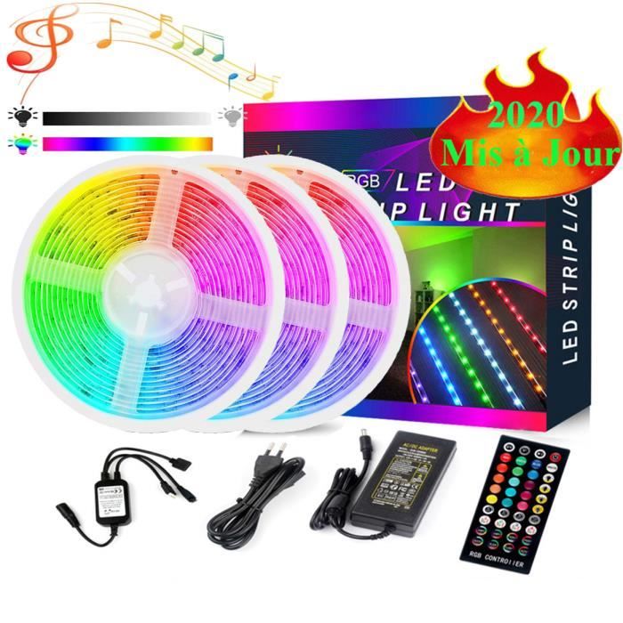 Ruban bande LED 15 mètres RGB - Multicolor avec Télécommande Étanche