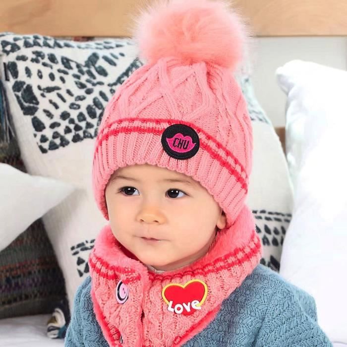 Bebe Enfant Bonnet Fille Casquette Foulard Tricote Echarpe D Hiver Chaud Enfants Chapeaux Ru3674 Cdiscount Pret A Porter