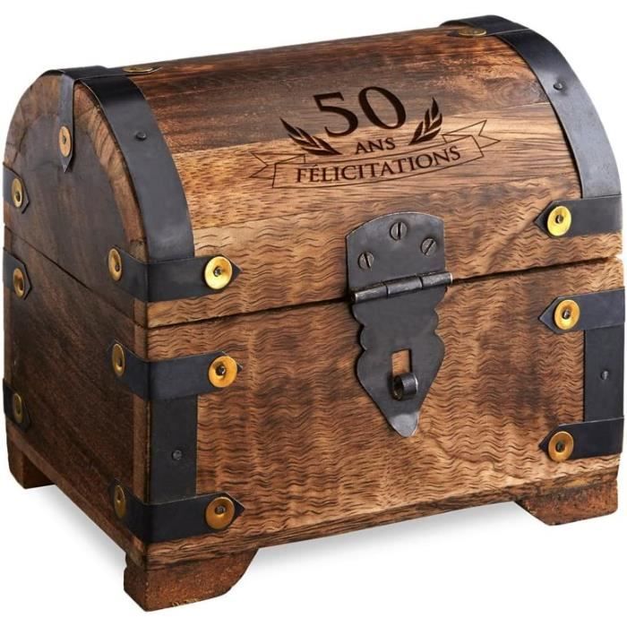 Tirelire En Bois - Coffre Au Trésor En Bois - Avec Serrure - Rétro