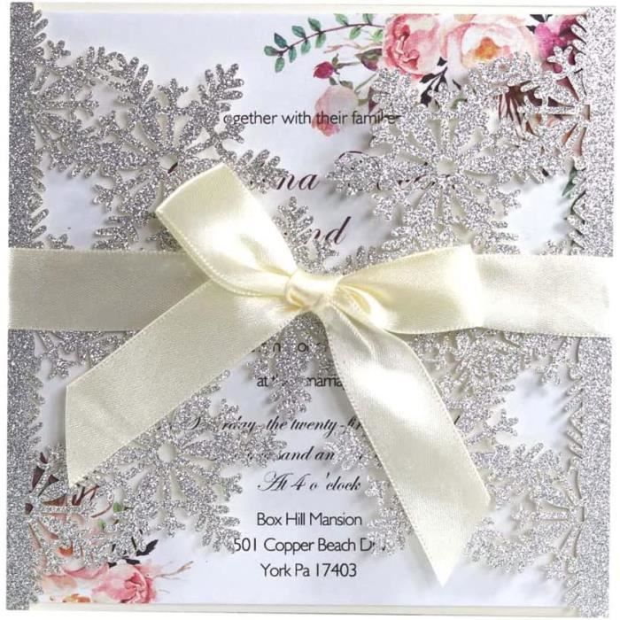 Cartes De Table Marque-places Découpe Laser | Lot De 50 | 10x10 Cm | Papier 210g | Pour Mariage, Baptême, Buffet - 9
