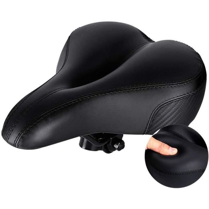 Selle de vélo confortable en cuir PU avec mousse à mémoire de forme et