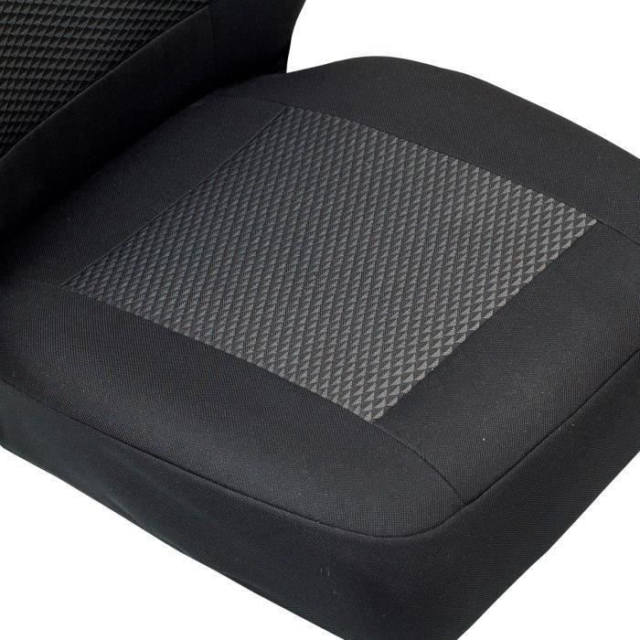 HOUSSES DE SIEGE POUR IVECO DAILY - Housse Avant Siège Du Conducteur - Couleur Premium Noir avec des Triangles Gris
