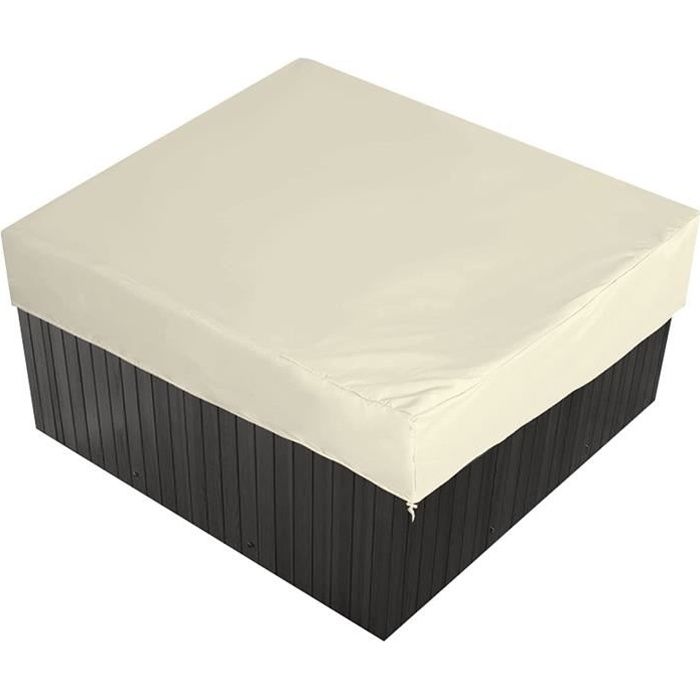 Housse De Protection Pour Spa Carré 244x244x30 Cm | Tissu Oxford 420D Imperméable | Couleur Café | Livrée Avec Sac