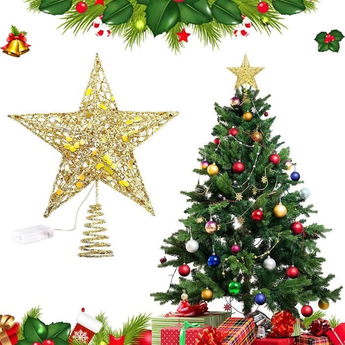 Dessus de Sapin de Noël pour Le Sapin de Noël 31 cm Dessus de Sapin de Noël en Verre véritable pour Noël Rouge com-four® Dessus de Sapin de Noël Brillant