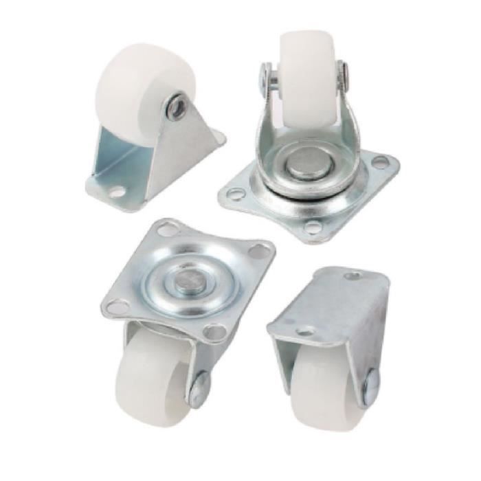 100/ kg par lot appareils et mat/ériel/ - charge max Bulldog Castors Lot de 4/ roulettes pivotantes 40 mm en nylon/ avec frein pour meubles