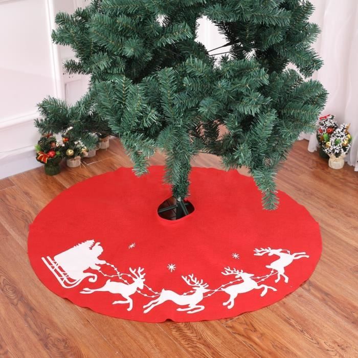 Pied de sapin arbre Tapis de Noël Diamètre 100cm motif cerf modèle 06 Rouge - Cdiscount Maison