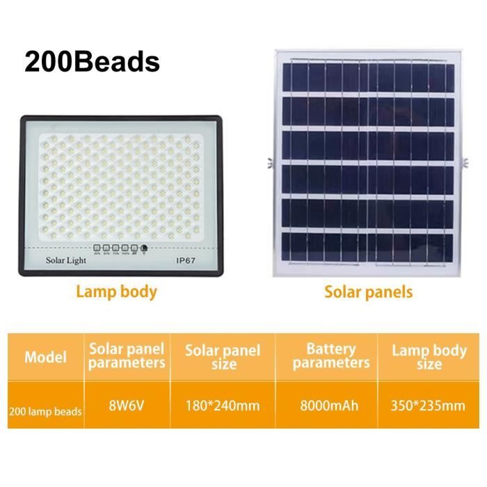 LED Avec panneau solaire Solar Lights 2-in-1 Imperméable 4