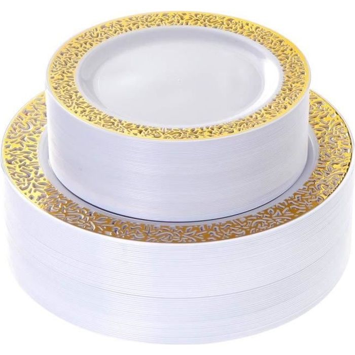 Assiette plastique or Achat / Vente pas cher