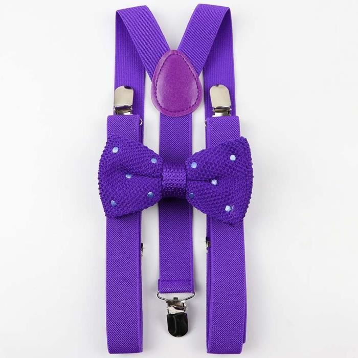Lot Alizeal : Nœud Papillon Pré-noué + Bretelles élastiques - 2,5 Cm Largeur - Unisexe - Idéal Mariage, Soirée, Cadeau