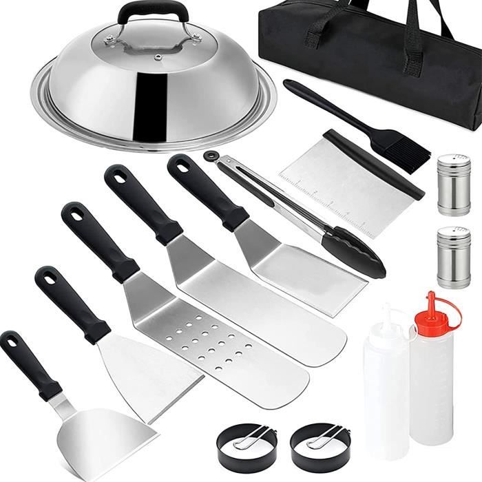 Kit d'accessoires de plancha 16 pièces Ensemble d'outils de barbecue Outils  de grill à dessus plat Ensemble de cuisson pour b 184 - Cdiscount Jardin